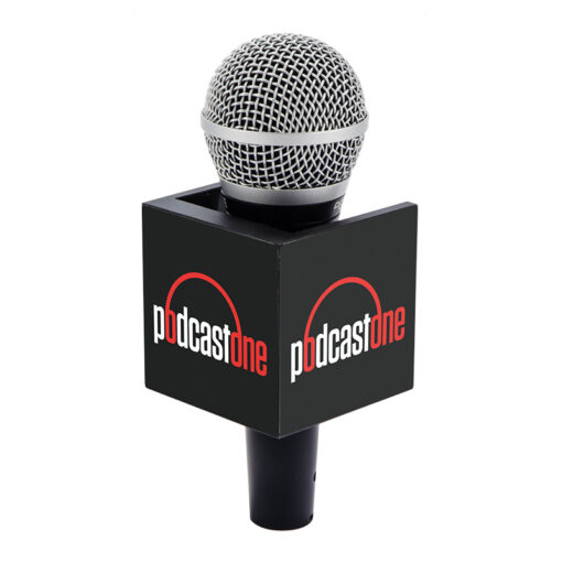 Podcast one mic clip on a handheld microphone