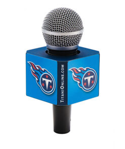 8 sided Titans Mic Flag on handheld microphone