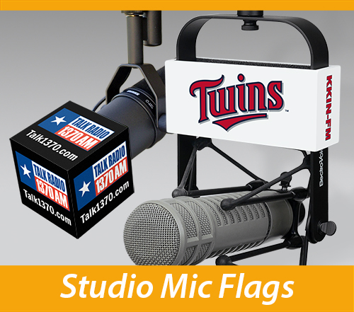 Mic Flags used in broadcast studios.